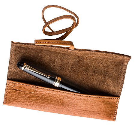 Pilot Urushi Leather Pen Case Small - Camel